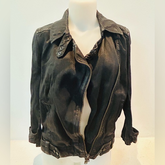 New with tags coated All Saints black jacket. Size 4 USA. So cool. - Picture 4 of 12